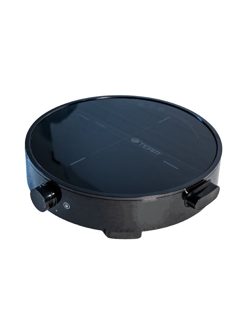 TEAM Infrared Cooker | 2000W Electric Hot Plate | Touch & Knob Control | Dual LED Display | 9 Power & Temperature Levels | Black Crystal Plate | 99-Min Timer | Compact Design - Image 1